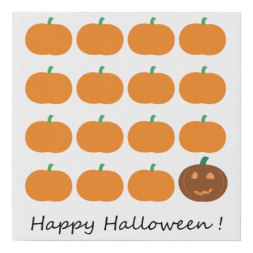 Happy Halloween Cute Pumpkin Patch Faux Canvas Print