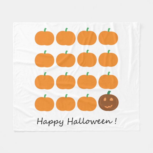 Happy Halloween Cute Pumpkin Patch Fleece Blanket (Front (Horizontal))