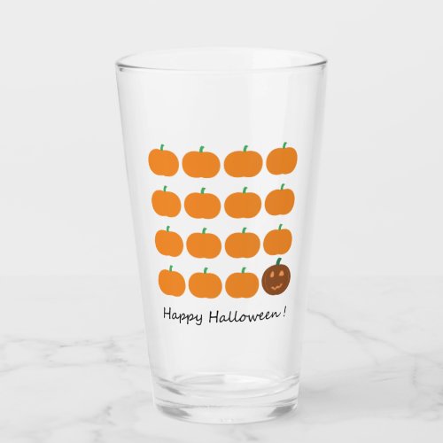 Happy Halloween Cute Pumpkin Patch Glass