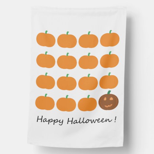 Happy Halloween Cute Pumpkin Patch House Flag
