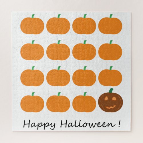 Happy Halloween Cute Pumpkin Patch Jigsaw Puzzle