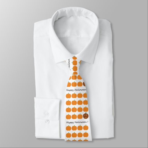 Happy Halloween Cute Pumpkin Patch Neck Tie