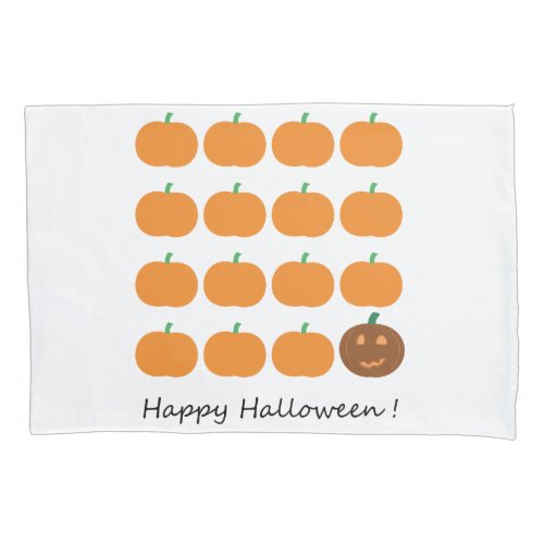 Happy Halloween Cute Pumpkin Patch Pillow Case