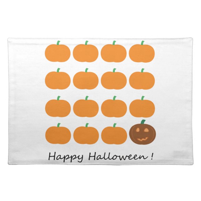 Happy Halloween Cute Pumpkin Patch Placemat (Front)