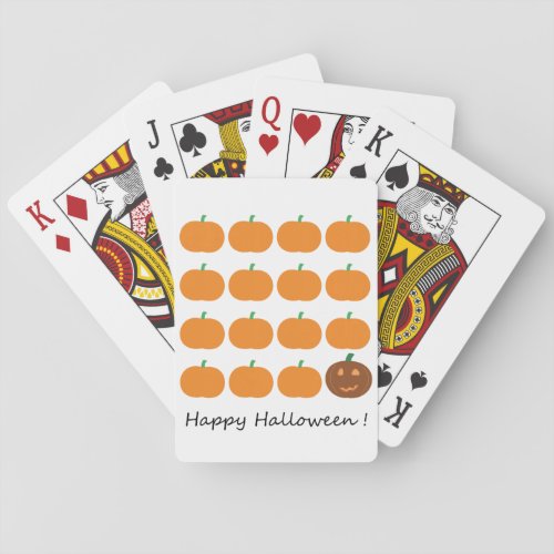 Happy Halloween Cute Pumpkin Patch Playing Cards