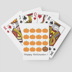 Happy Halloween Cute Pumpkin Patch Poker Cards