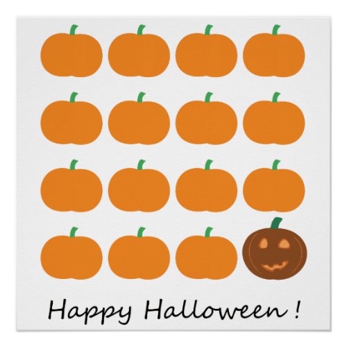 Happy Halloween Cute Pumpkin Patch Poster