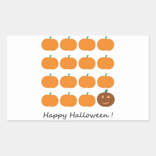 Happy Halloween Cute Pumpkin Patch Rectangular Sticker