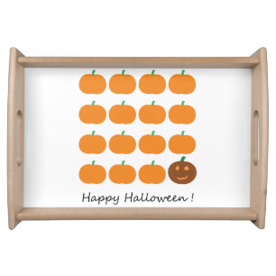 Happy Halloween Cute Pumpkin Patch Serving Tray