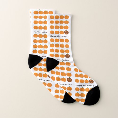 Happy Halloween Cute Pumpkin Patch Socks