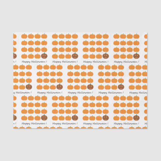 Happy Halloween Cute Pumpkin Patch Tissue Paper (Front)