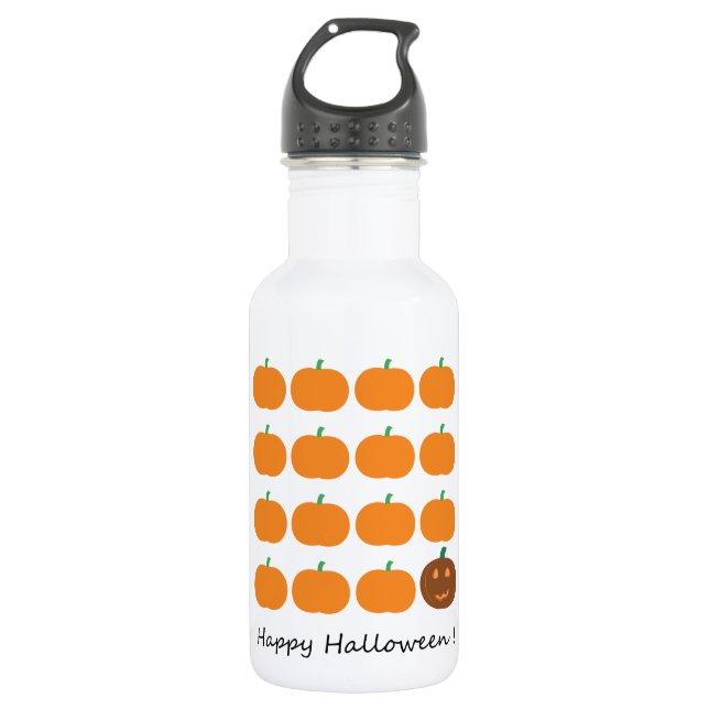 Happy Halloween Cute Pumpkin Patch Water Bottle (Front)