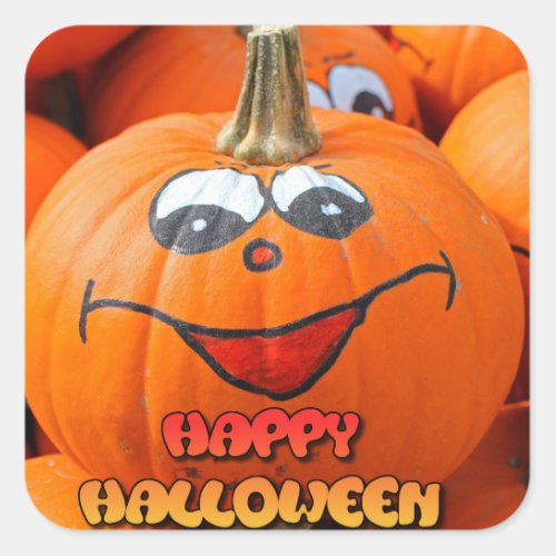 Happy Halloween Cute Pumpkin Stickers