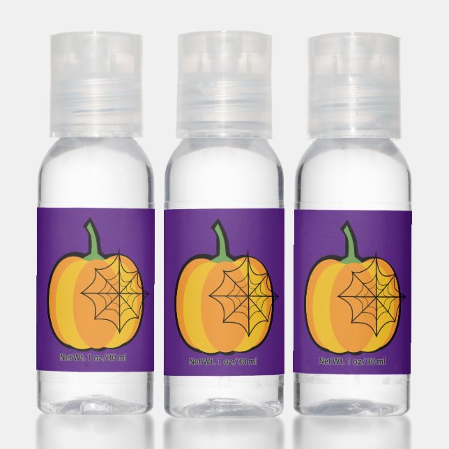 Happy Halloween | Cute Pumpkin with Spider Web Hand Sanitizer (Set)