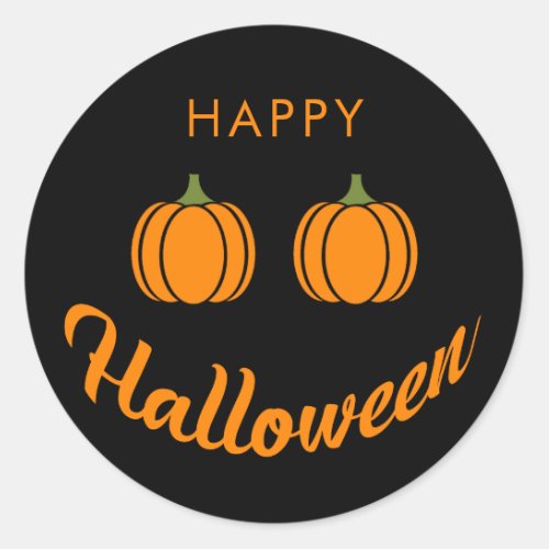 Happy Halloween Cute Pumpkins Family Party Classic Round Sticker