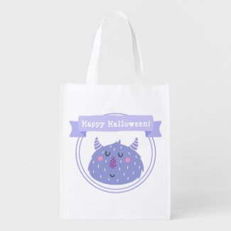 Happy Halloween Cute Purple Monster Trick or Treat