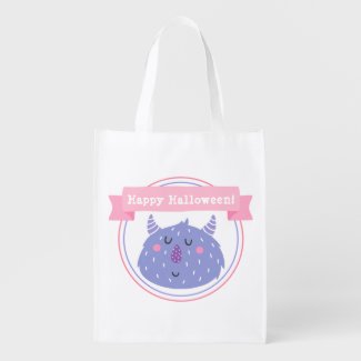 Happy Halloween Cute Purple Monster Trick or Treat