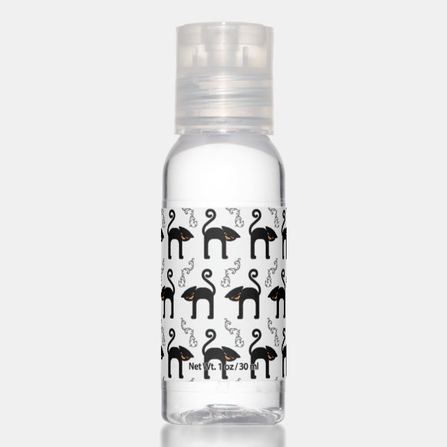 Happy Halloween | Cute Scary Black Cats Hand Sanitizer (Front)