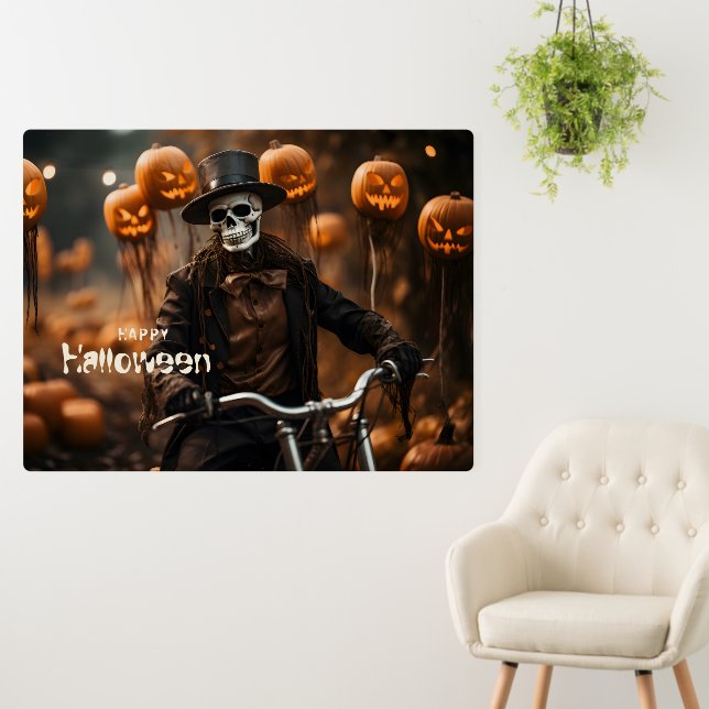 Happy Halloween Cute Skeleton and pumpkins Foam Board (In Situ (Wall))