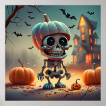 Happy Halloween! Cute skeleton