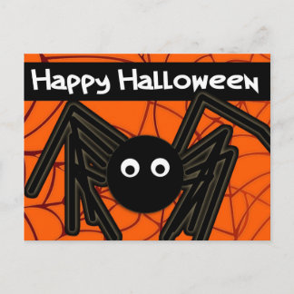 Happy Halloween Cute Spider Customizable Postcard