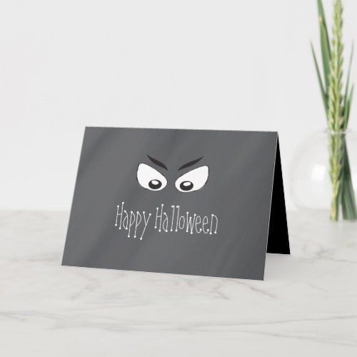 Happy Halloween Cute Spooky Ghost Eyes Card