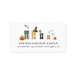 Happy Halloween Cute Spooky Watercolor Address Label