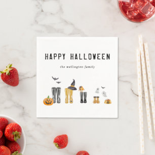 Happy Halloween Cute Spooky Watercolor Family Napkins