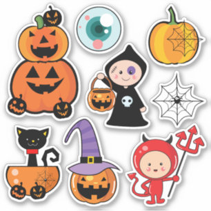 Happy Halloween Cute Trick or Treat Sticker
