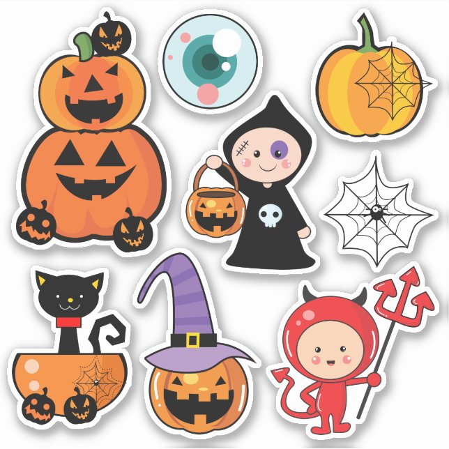 Happy Halloween | Cute Trick or Treat Sticker (Front)