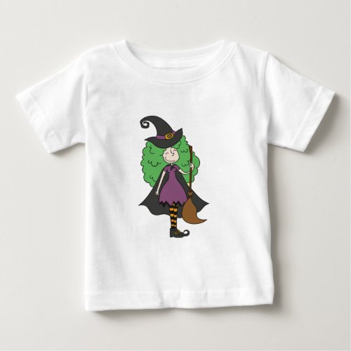 happy Halloween cute witch Baby T_Shirt