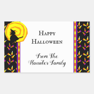Happy Halloween Cute Witch Candy Corn Sticker
