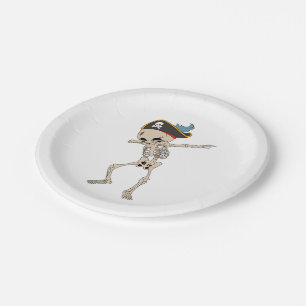 Happy Halloween Dab Skeleton Pirate Party Paper Plates