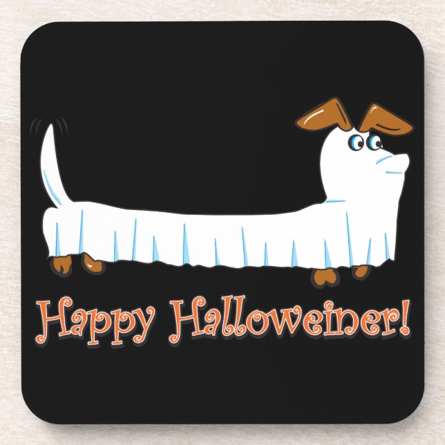 Happy Halloween Dachshund Beverage Coaster (Front)