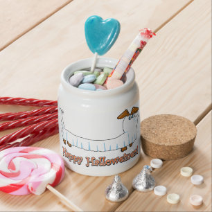 Happy Halloween Dachshund Candy Jar