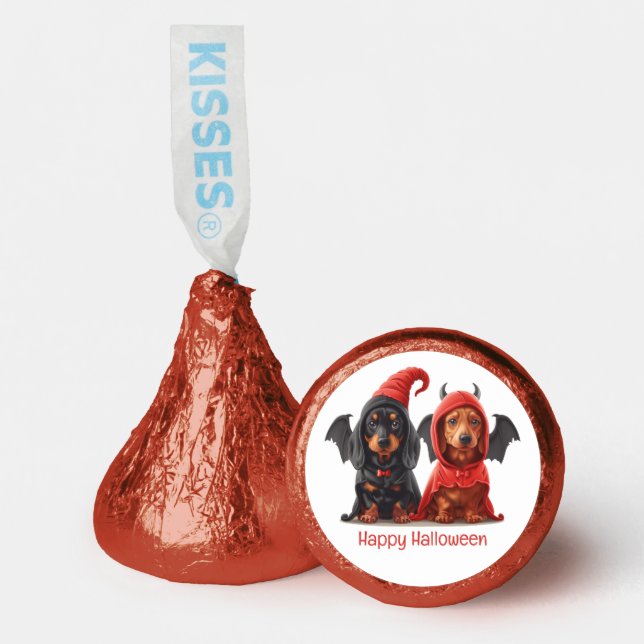 Happy Halloween Dachshund Dogs Devil Bat Hershey®'s Kisses® (Front)