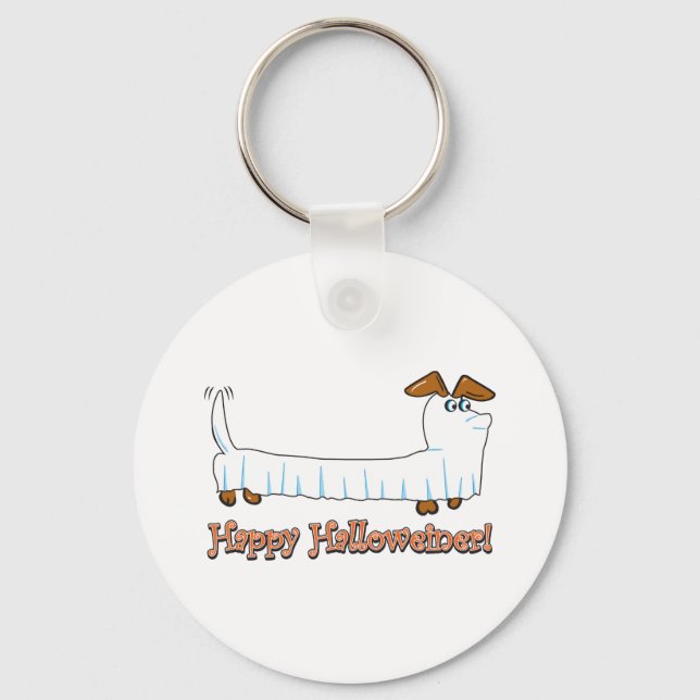 Happy Halloween Dachshund Keychain (Front)