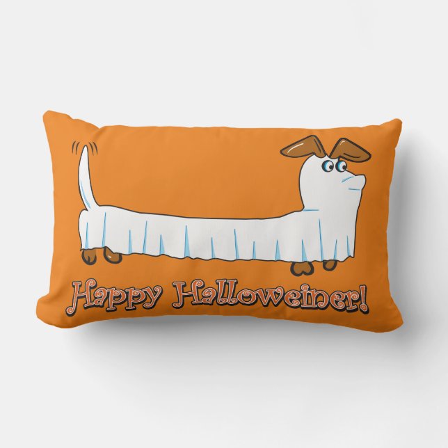 Happy Halloween Dachshund Lumbar Pillow (Front)