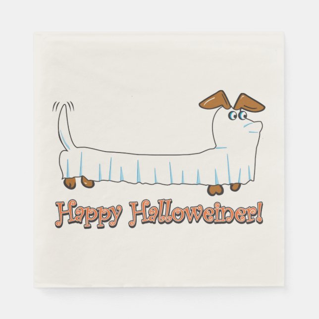 Happy Halloween Dachshund Napkins (Front)