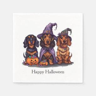 Happy Halloween Dachshund Witch Dogs Napkins