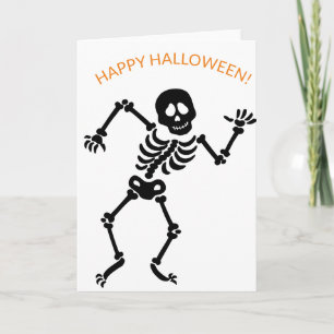 HAPPY HALLOWEEN DANCING SKELETON Folded Note Card