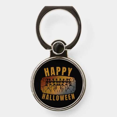 HAPPY HALLOWEEN DANCING SKELETON PHONE RING STAND