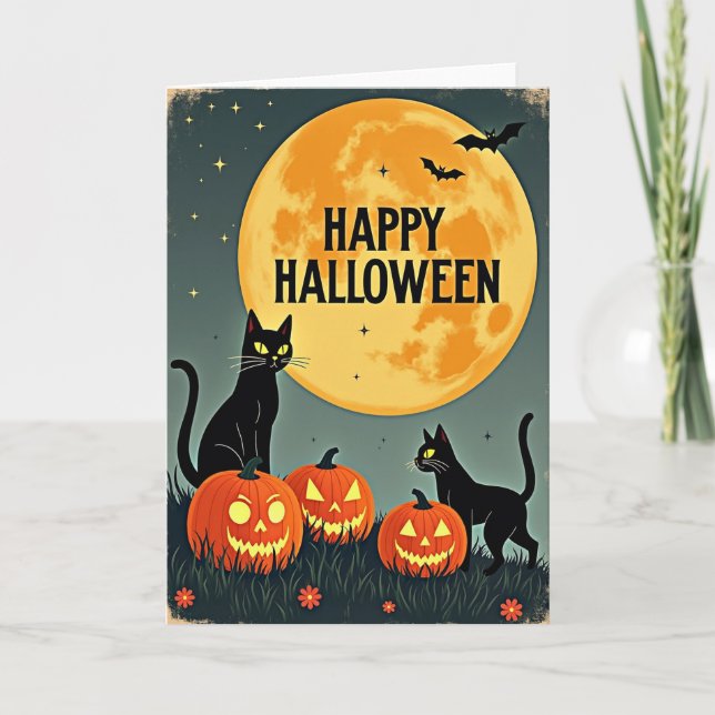 Happy Halloween Dark Creatures Card (Front)
