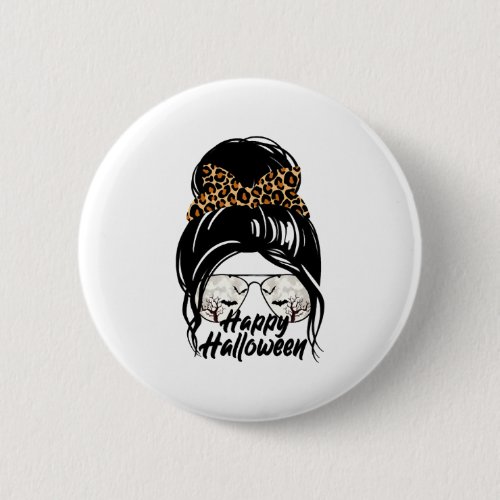 Happy Halloween Day 2021 Halloween Leopard Mom Button