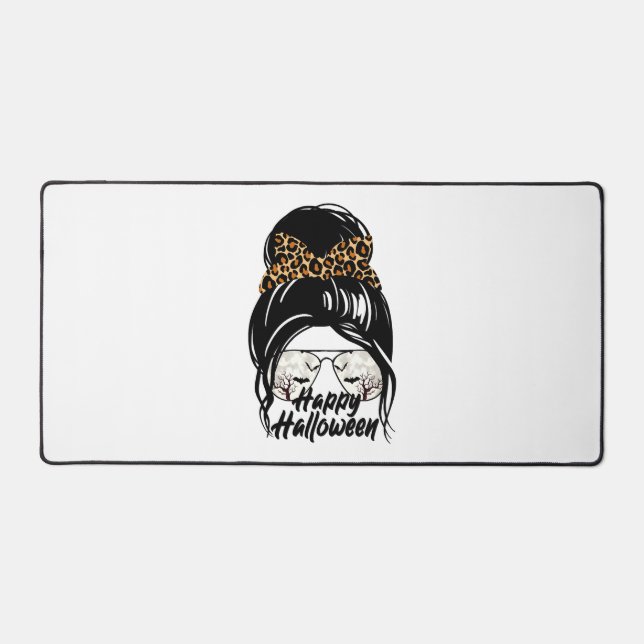 Happy Halloween Day 2021 Halloween Leopard Mom Desk Mat (Front)