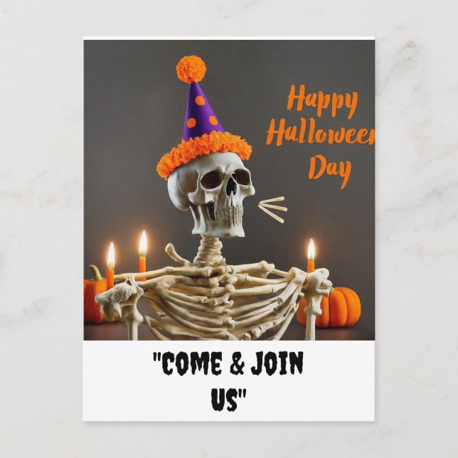 "Happy Halloween Day come & join us" Postcard (Front)