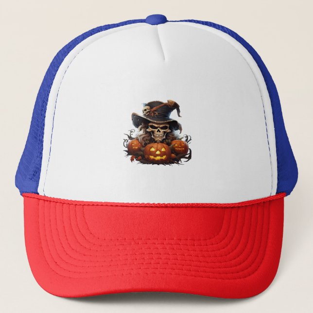 Happy Halloween Day - Funny Halloween Classic T-Sh Trucker Hat (Front)