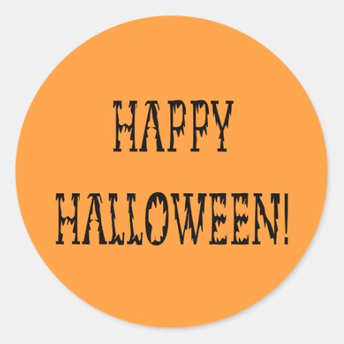 Happy Halloween Deadworld Text Classic Round Sticker