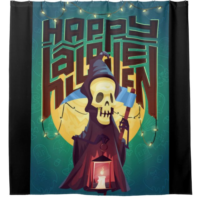 Happy Halloween Death Shower Curtain (Front)
