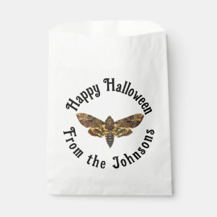 Happy Halloween Death's Head Moth custom name Favor Bag